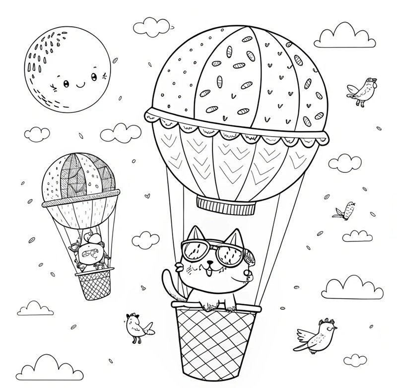 tô màu khinh khí cầu 28