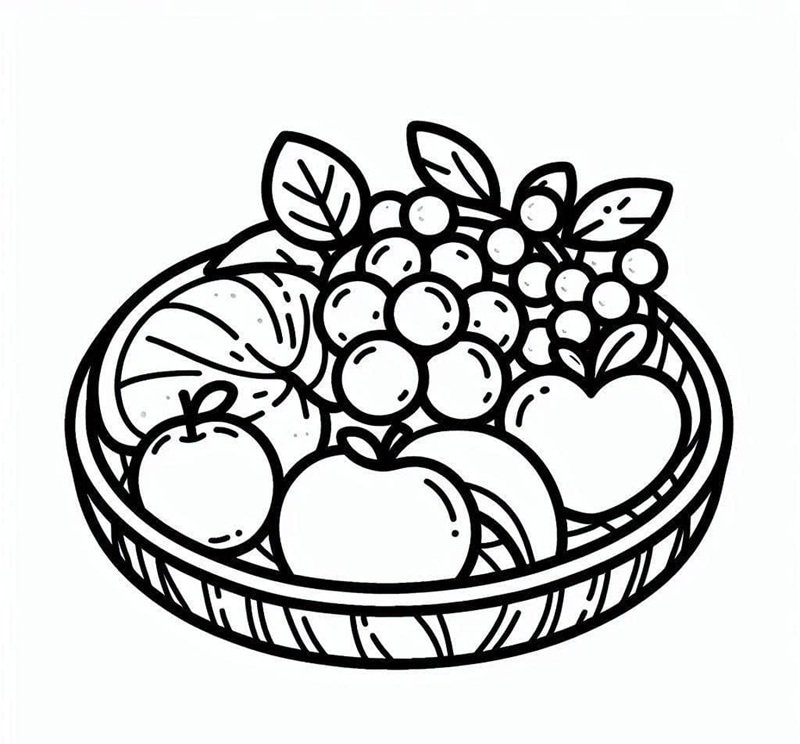 tô màu mâm ngũ quả 11