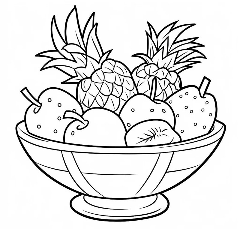 tô màu mâm ngũ quả 12
