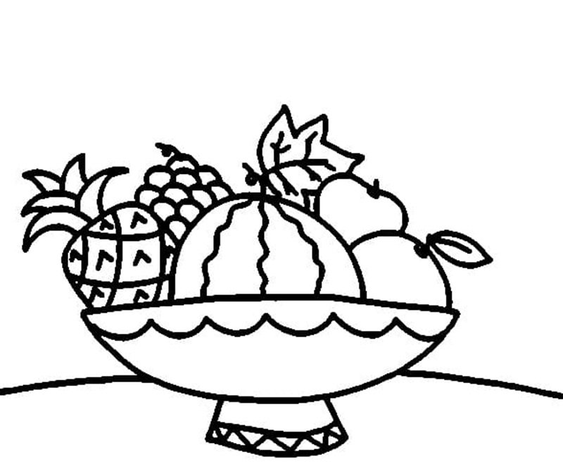 tô màu mâm ngũ quả 13