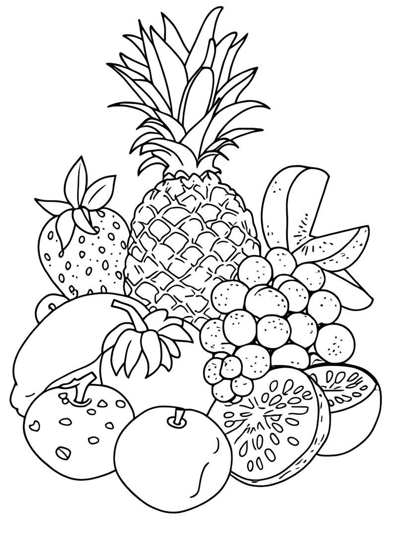 tô màu mâm ngũ quả 15