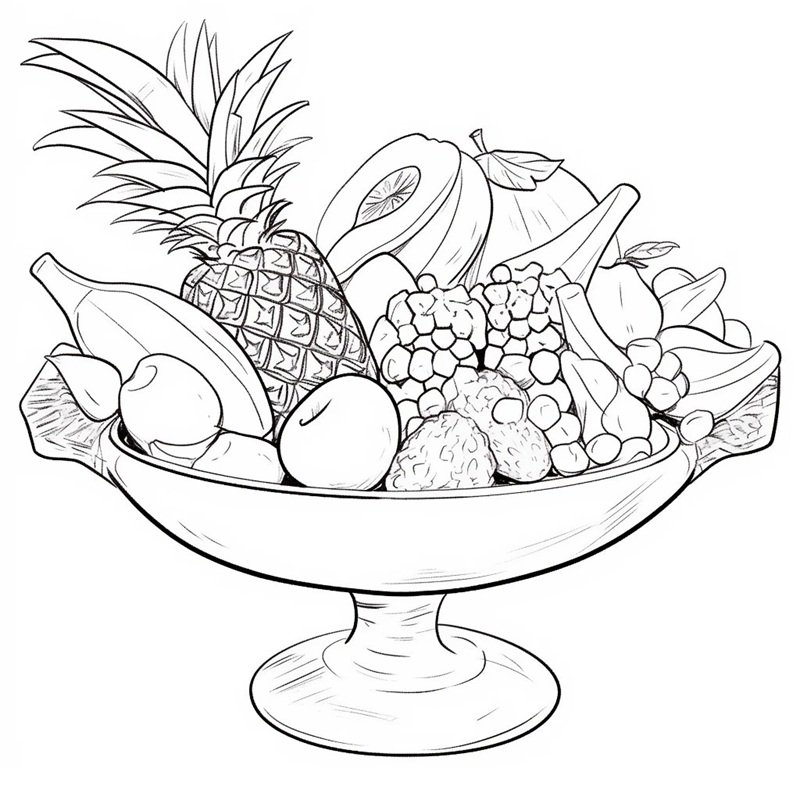 tô màu mâm ngũ quả 17