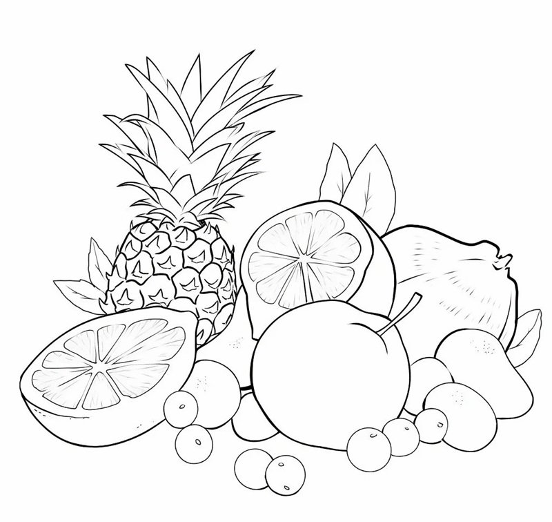 tô màu mâm ngũ quả 18