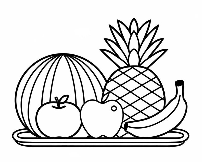 tô màu mâm ngũ quả 27