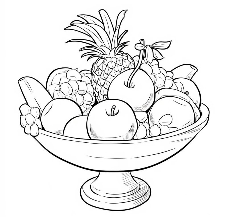 tô màu mâm ngũ quả 29