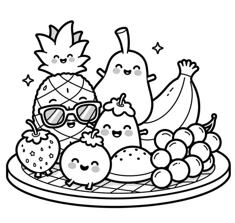 tô màu mâm ngũ quả 3