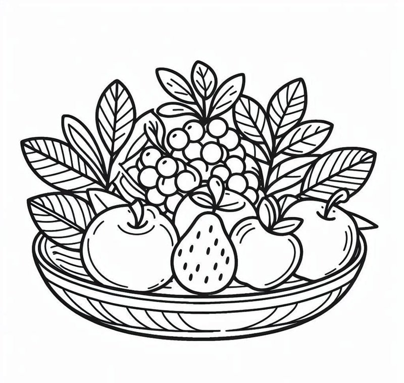tô màu mâm ngũ quả 35