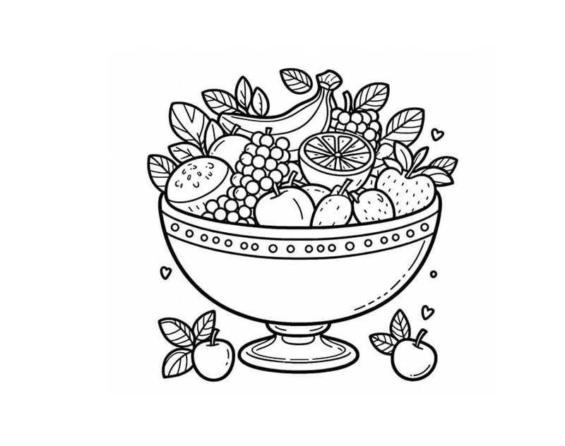 tô màu mâm ngũ quả 4