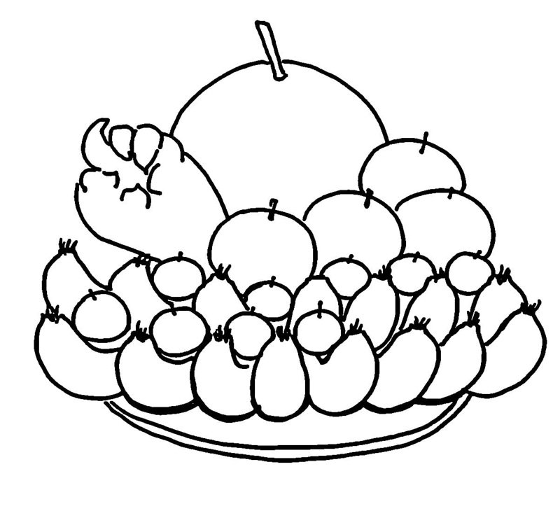 tô màu mâm ngũ quả 8