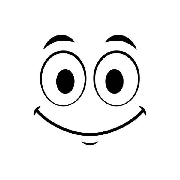 Vector Happy Smiling Face Expression on White Background