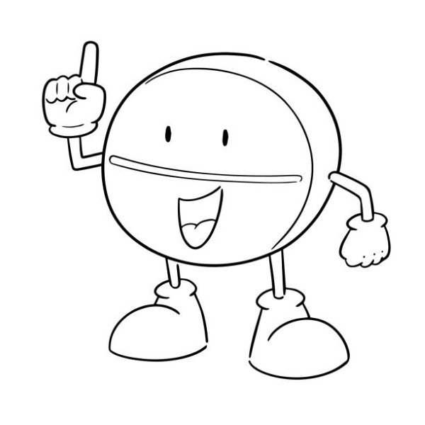 vector of pill cartoon