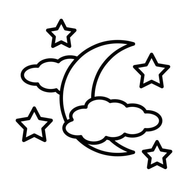 moon icon, night vector, sleep illustration