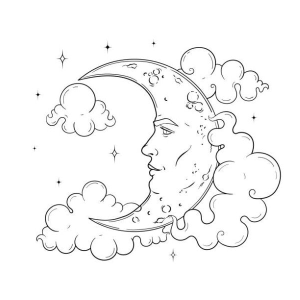 tô màu mặt trăng 22