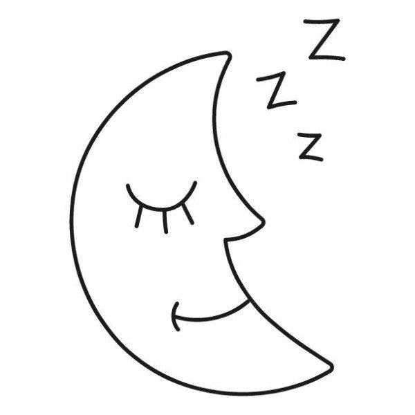 Sleeping moon illustration