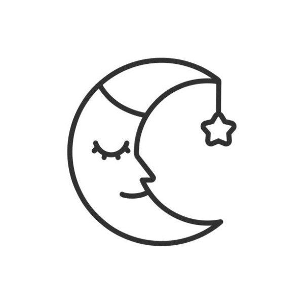 Crescent moon sleeping, Sleep cap, linear icon. Line with editable stroke