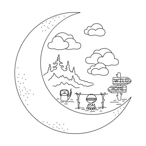 tô màu mặt trăng 32