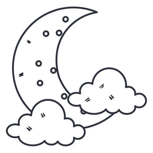 moon night with clouds vector illustration design
