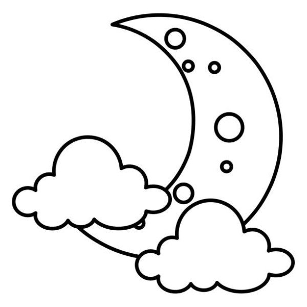 moon night with clouds vector illustration design