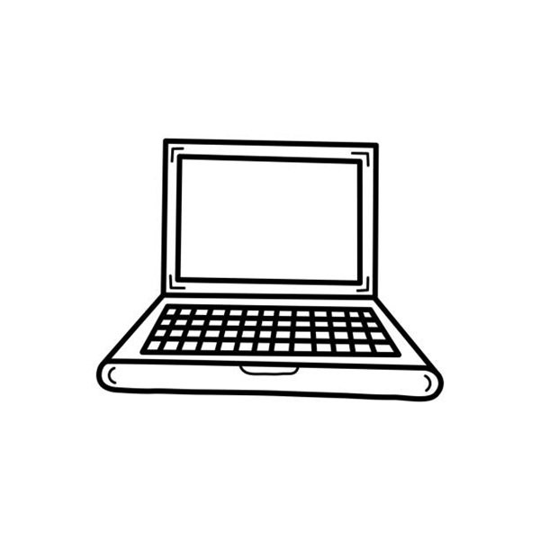 Sketch laptop. Hand drawn doodle icon. Sign symbol. Vector.