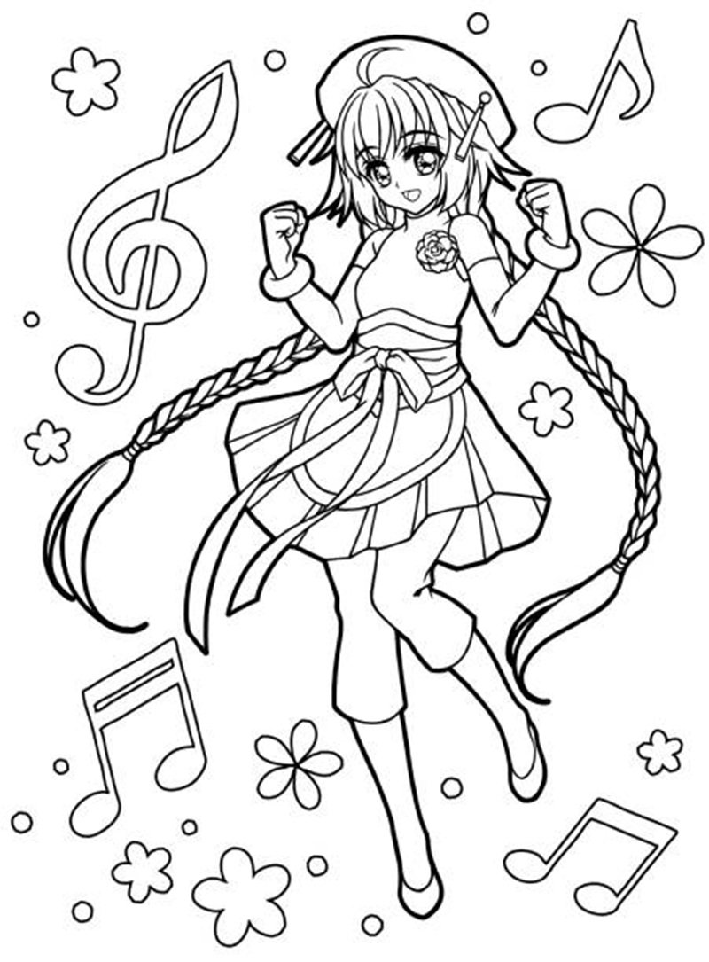 Coloring book for girls illustration