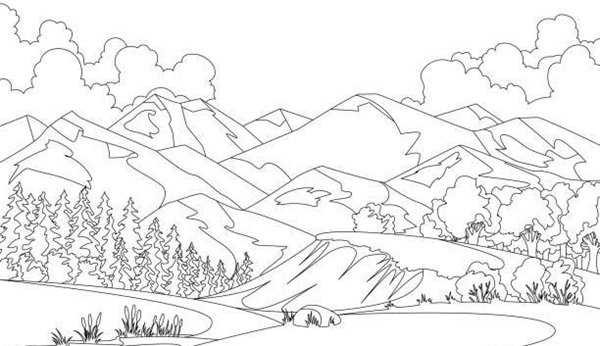 tô màu núi 18