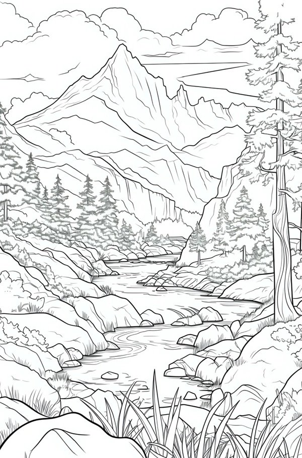 tô màu núi 22