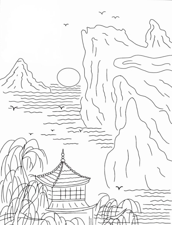 tô màu núi 32