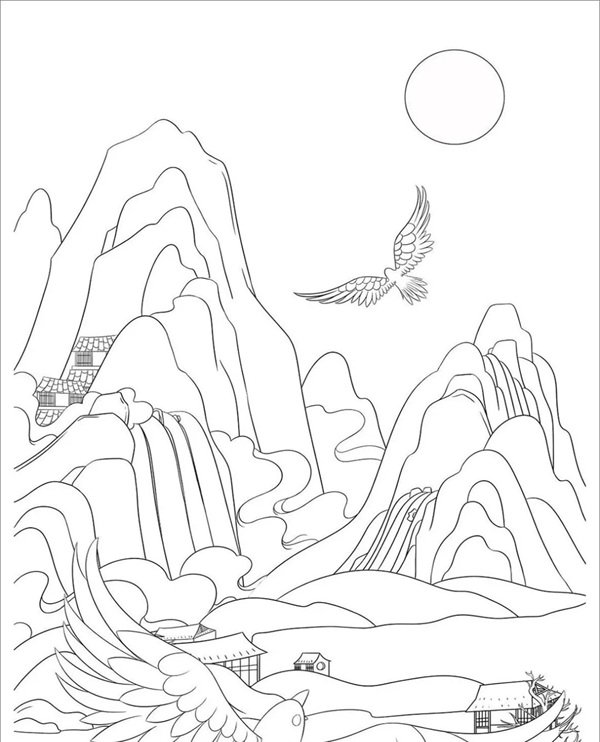 tô màu núi 34