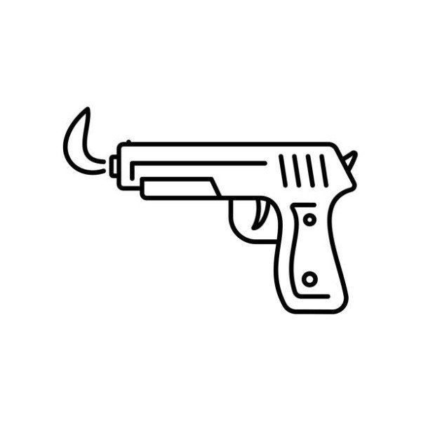 Lighter Icon. Lighter stylized as a pistol.