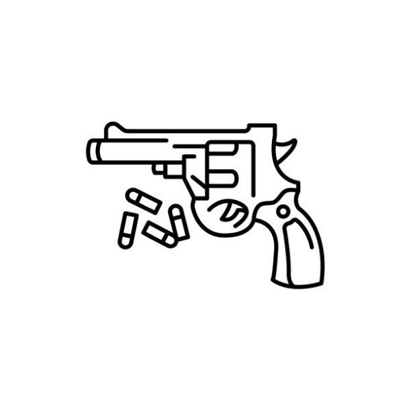 Children’s gun black line icon. Pictogram for web page, mobile app, promo.