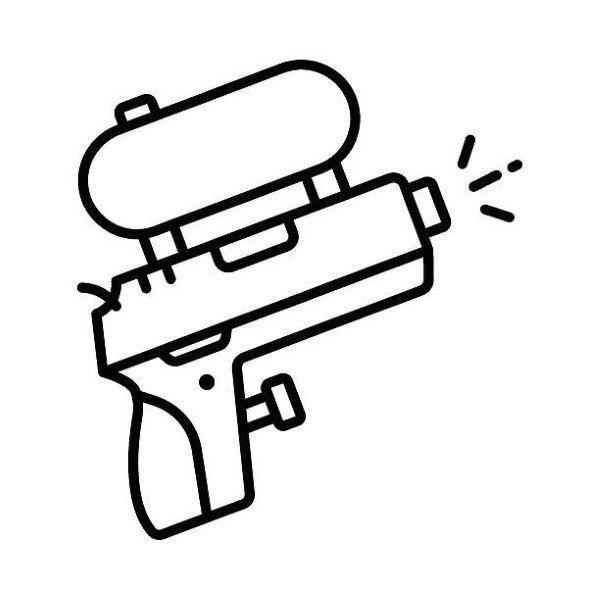 Water Gun vector outline icon. EPS 10 file