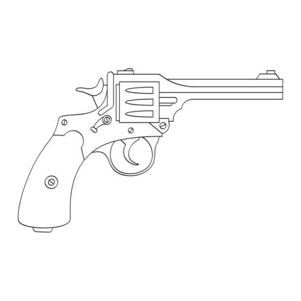 Vector monochrome icon with Revolver for your design
