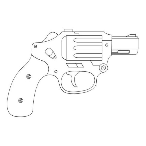 Vector monochrome icon with Revolver for your design