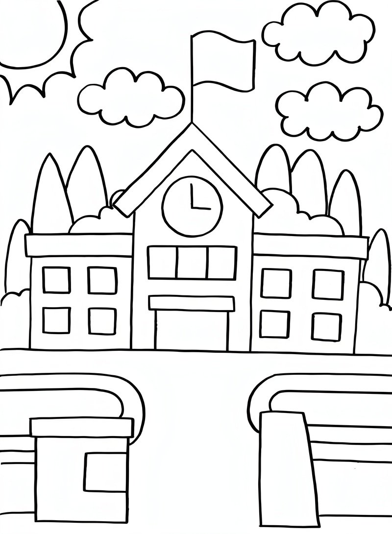 tô màu trường học 1