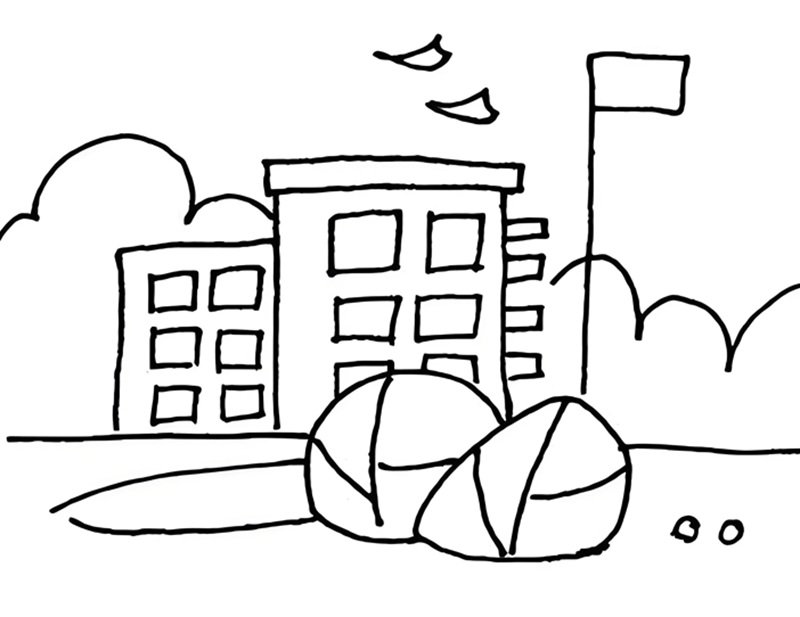 tô màu trường học 14