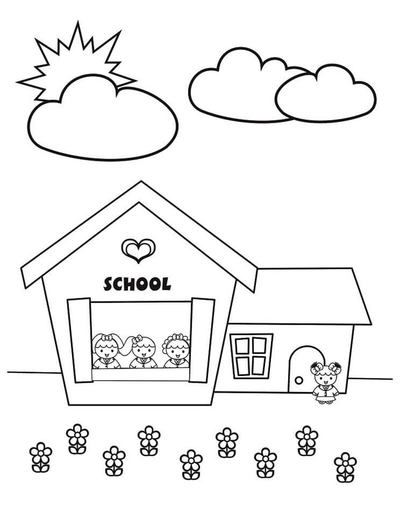 tô màu trường học 21