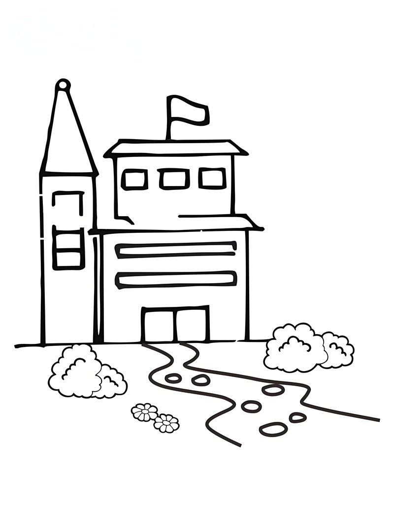 tô màu trường học 3