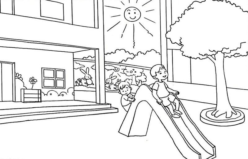 tô màu trường học 32