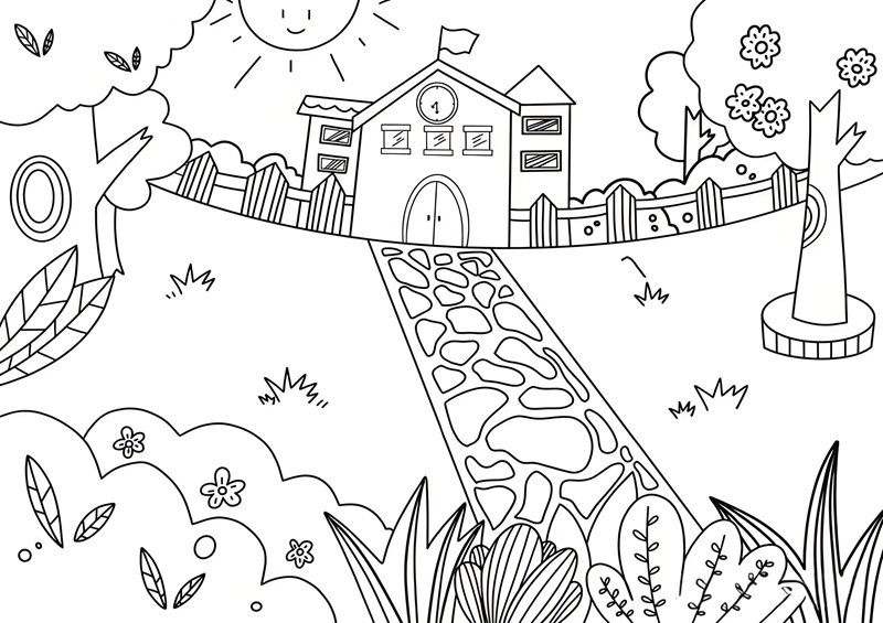 tô màu trường học 37