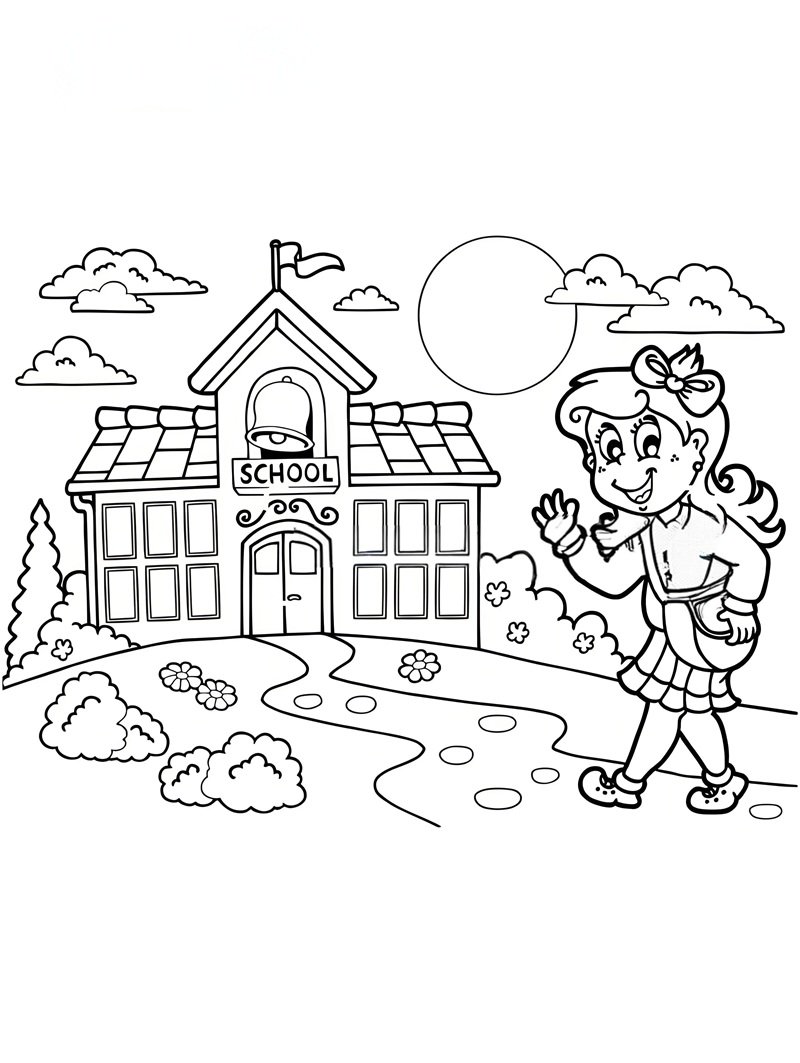 tô màu trường học 38