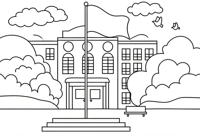 tô màu trường học 4