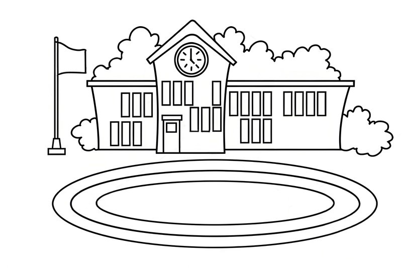 tô màu trường học 8
