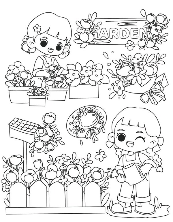 tô màu vườn hoa 28