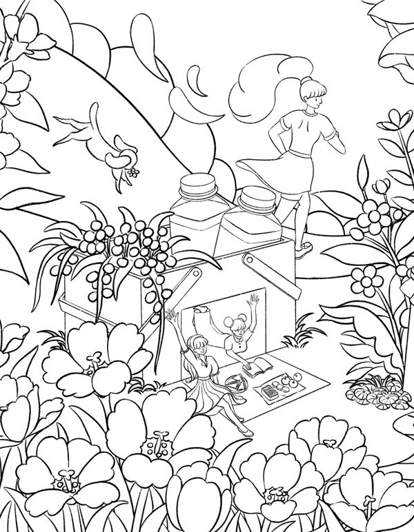 tô màu vườn hoa 36