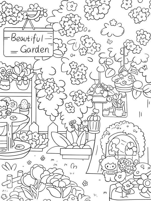tô màu vườn hoa 8