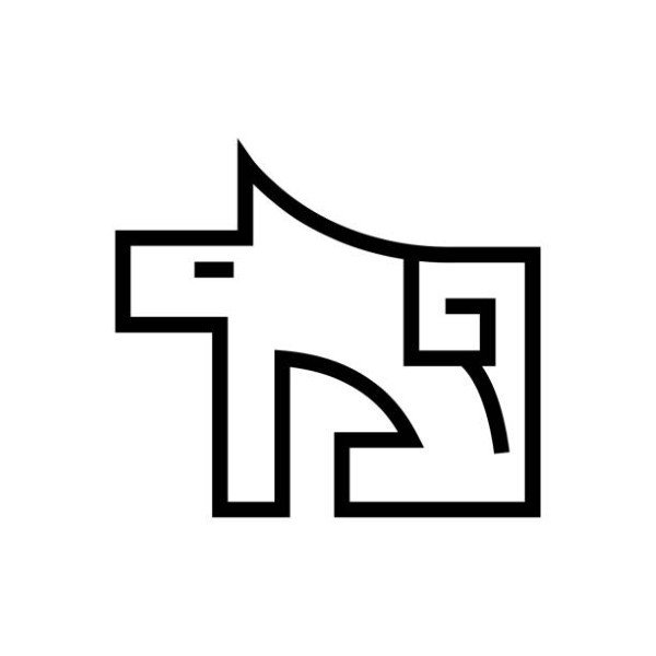 Wolf pictogram, a linear icon on a white background. Vector illustrator