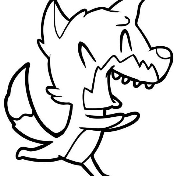 laughing fox running away