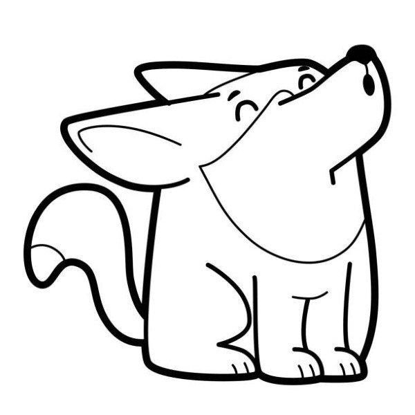 Coloring book or page for kids. wolf black and white vector illustration