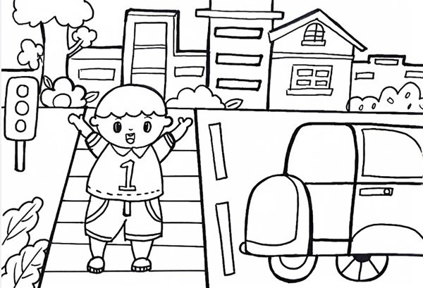 tranh tô màu an toàn giao thông 32