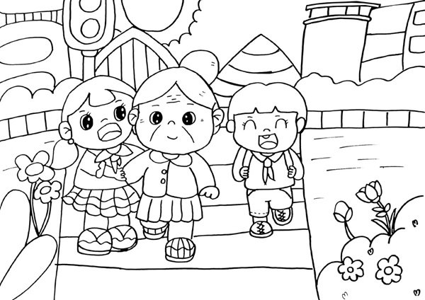 tranh tô màu an toàn giao thông 34